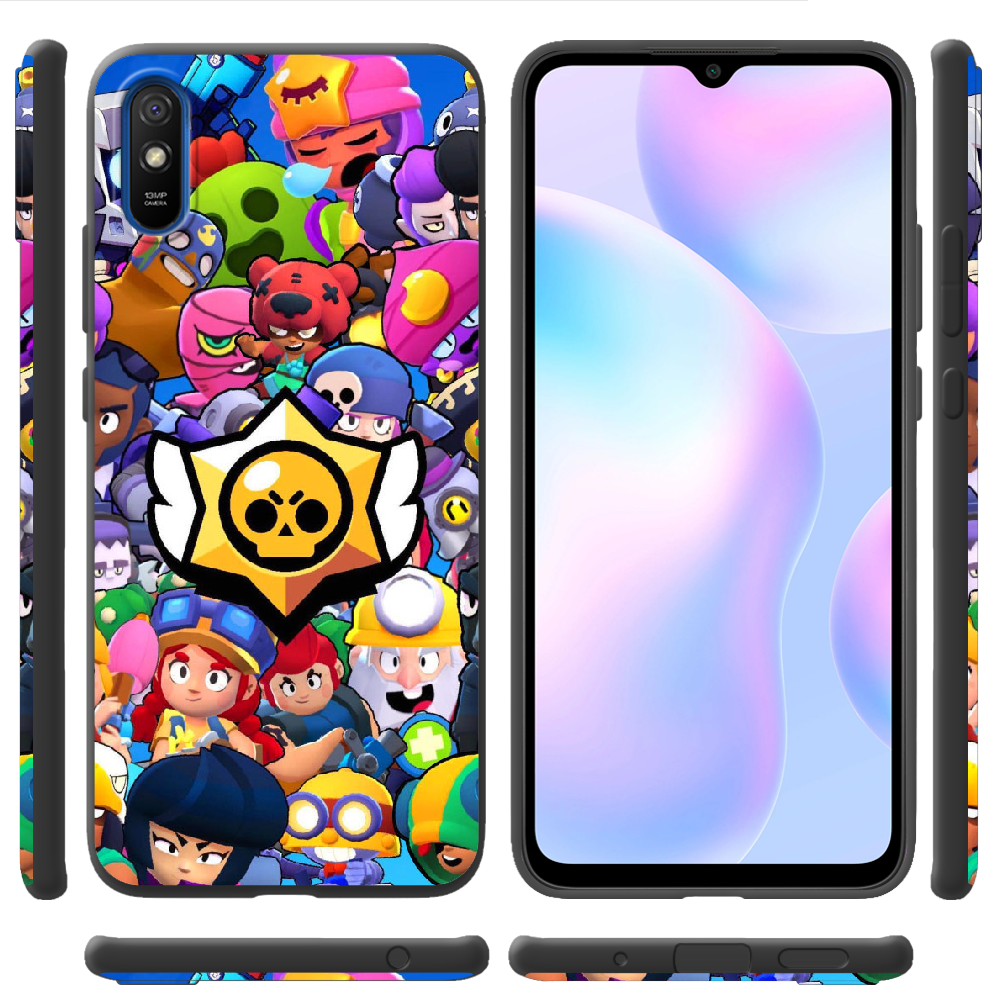 Чехол BoxFace Xiaomi Redmi 9A Brawl Stars Черный силикон (40304-up2389-40509) - фото 2