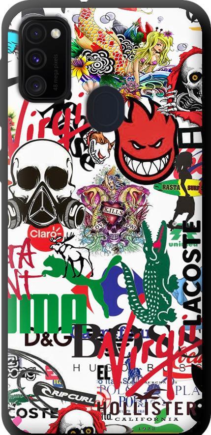 Чехол на Samsung Galaxy M21 M215F Many different logos (4022b-2016-42517)