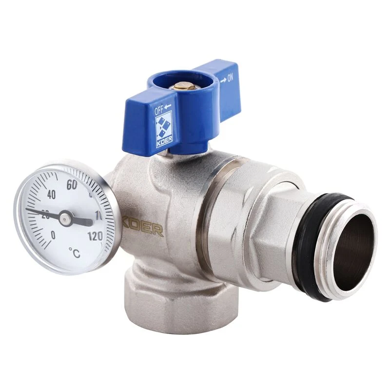 Кран с американкой Koer KR.1033-Gi Антипротечка с термометром 1'' (KR2894)