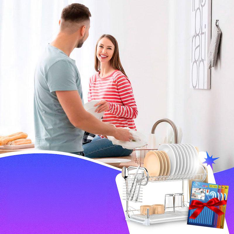 Сушарка для посуду Kitchen Storage металева - фото 3 Сушарка для посуду Kitchen Storage металева - фото 3