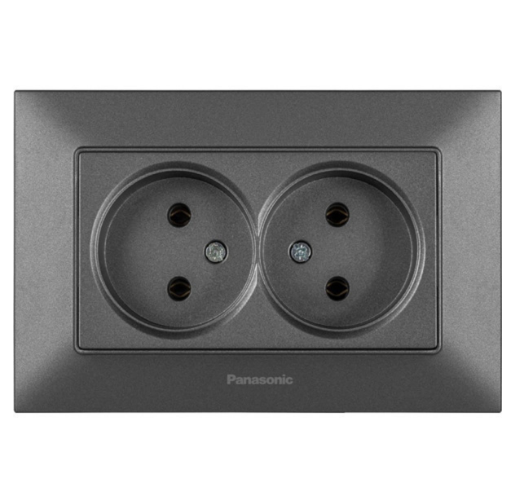 Розетка подвійна Panasonic Arkedia Slim Сірий (25599214) Розетка подвійна Panasonic Arkedia Slim Сірий (25599214)