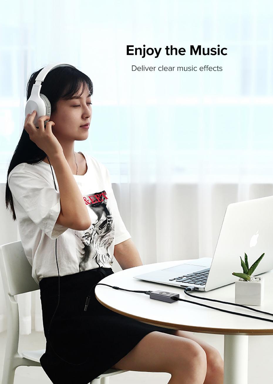 Звукова карта з підтримкою мікрофону UGREEN USB-2x 3,5 мм minijack 16 біт/48 кГц 7.1 Канал 1 м Чорний (50711) - фото 11 Звукова карта з підтримкою мікрофону UGREEN USB-2x 3,5 мм minijack 16 біт/48 кГц 7.1 Канал 1 м Чорний (50711) - фото 11