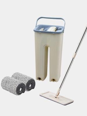 Швабра телескопическая с ведром и самоотжимом Scratch Cleaning Mop на 5 л Бежевый - фото 3