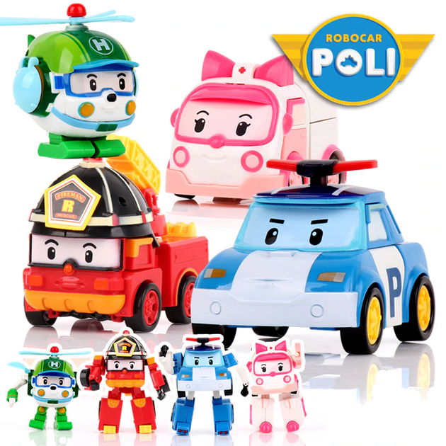 Дитячий ігровий набір фігурок Робокар Полі Robocar Poli 4 героїв - фото 4