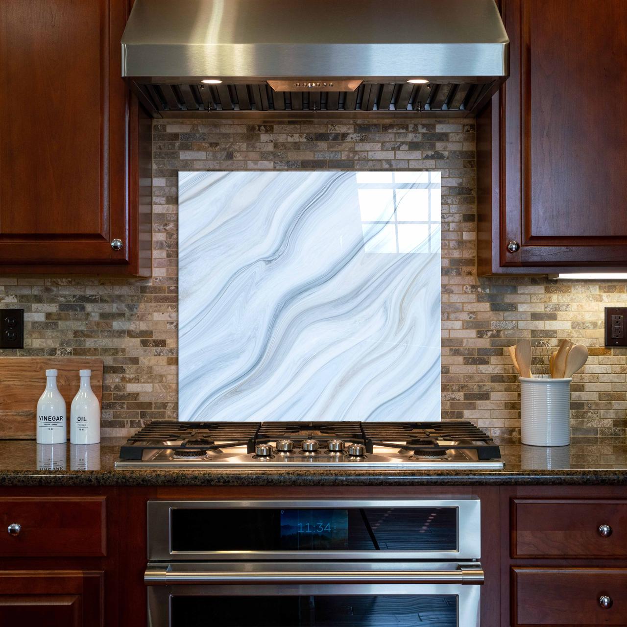 Стеклянная панель для кухни NovellaPrint Потоки тишины 50х50 см (1043.4)