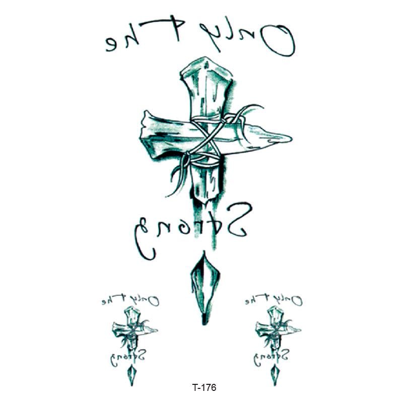 Тату временное Хэллоуин Крестик 10х6 см Зеленый (B-26)