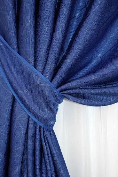 Комплект штор Саванна лен/блекаут/рогожка 1,5х2,7 м 2 шт. Синий (588ш) - фото 3 Комплект штор Саванна лен/блекаут/рогожка 1,5х2,7 м 2 шт. Синий (588ш) - фото 3