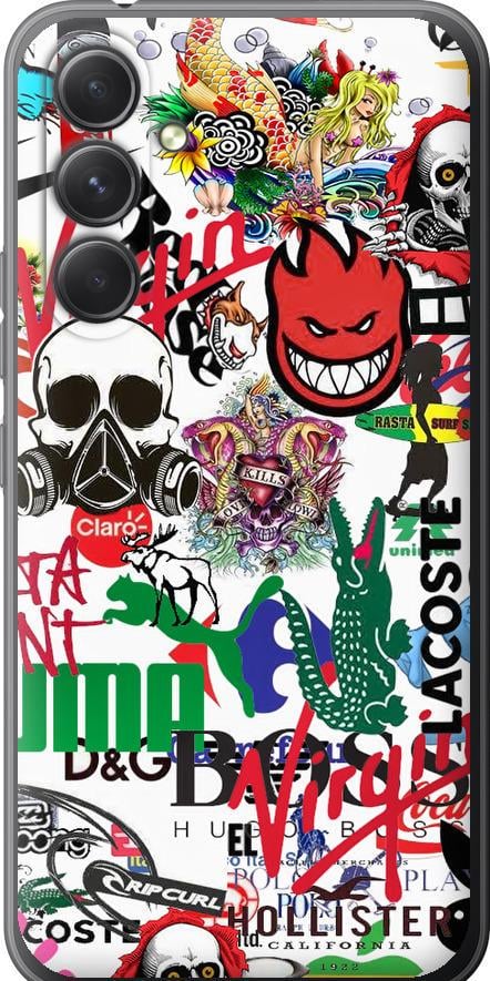 Чехол на Samsung Galaxy A54 A546E Many different logos (4022u-2935-42517)
