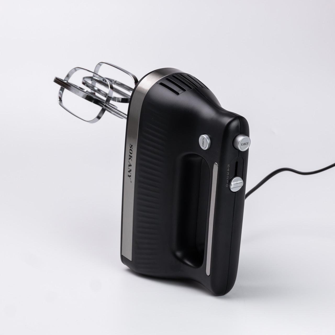 Миксер ручной Sokany SK-6632 с 2 насадками 300 Вт Черный (4902) - фото 5 Миксер ручной Sokany SK-6632 с 2 насадками 300 Вт Черный (4902) - фото 5