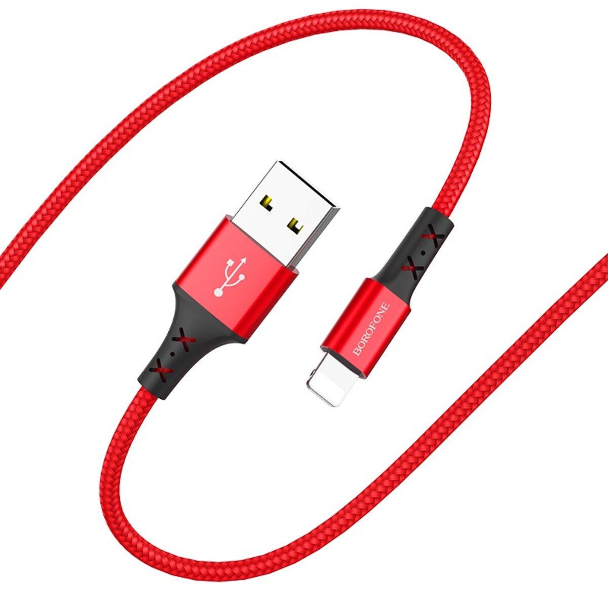 Кабель Borofone BX20 USB to Lightning 2A 1 м Red (BX20LR) Кабель Borofone BX20 USB to Lightning 2A 1 м Red (BX20LR)