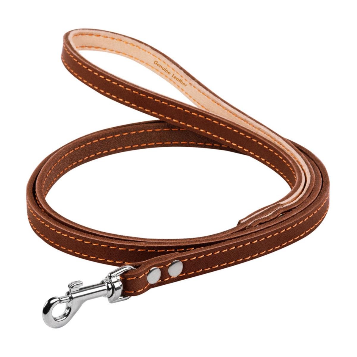Поводок Collar одинарный с прошивкой 14 мм х 122 см Коричневый (04516 Col)