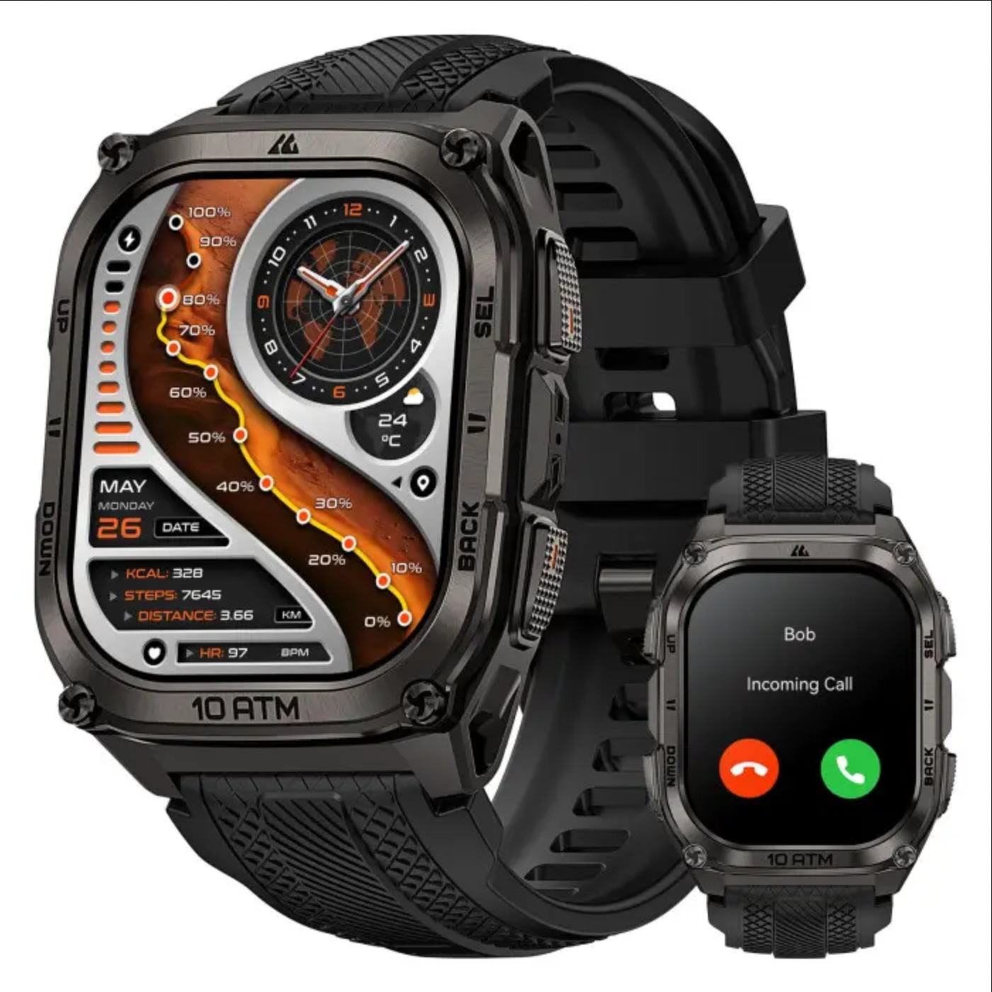 Смарт-годинник тактичний Kospet Tank M4 Special Edition Black — фото 8