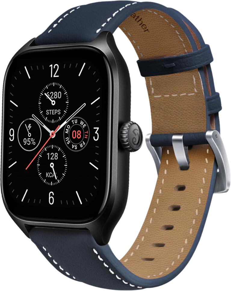 Ремешок кожаный Folsa для Amazfit GTS 4/Mini Dark Blue (31540-5D)
