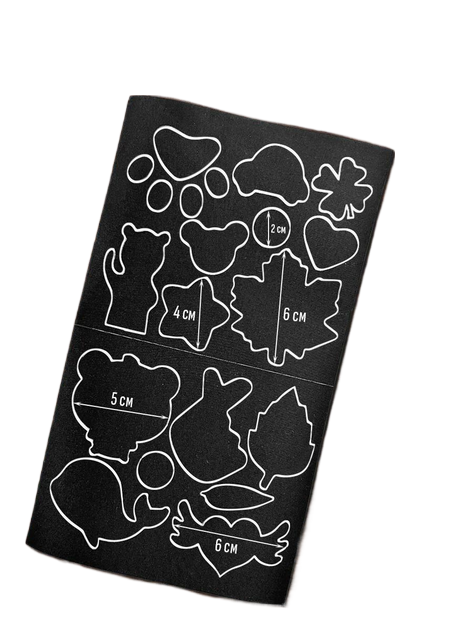 Наклейки R9359 из нейлона для ремонта одежды и аксессуаров водостойкие 16 наклейок на листе Черный