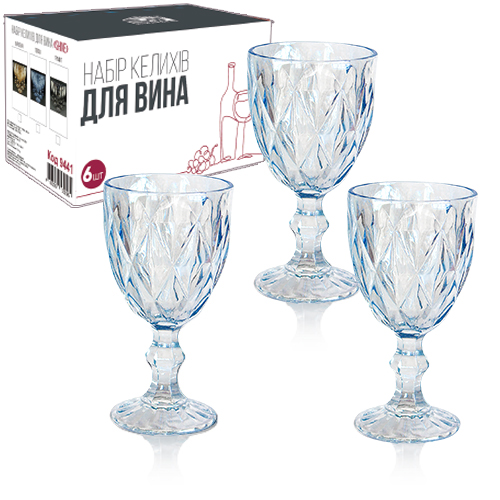 Набір бокалів для вина ST Shine 340 мл 6 шт Топаз (9442112) - фото 3 Набір бокалів для вина ST Shine 340 мл 6 шт Топаз (9442112) - фото 3