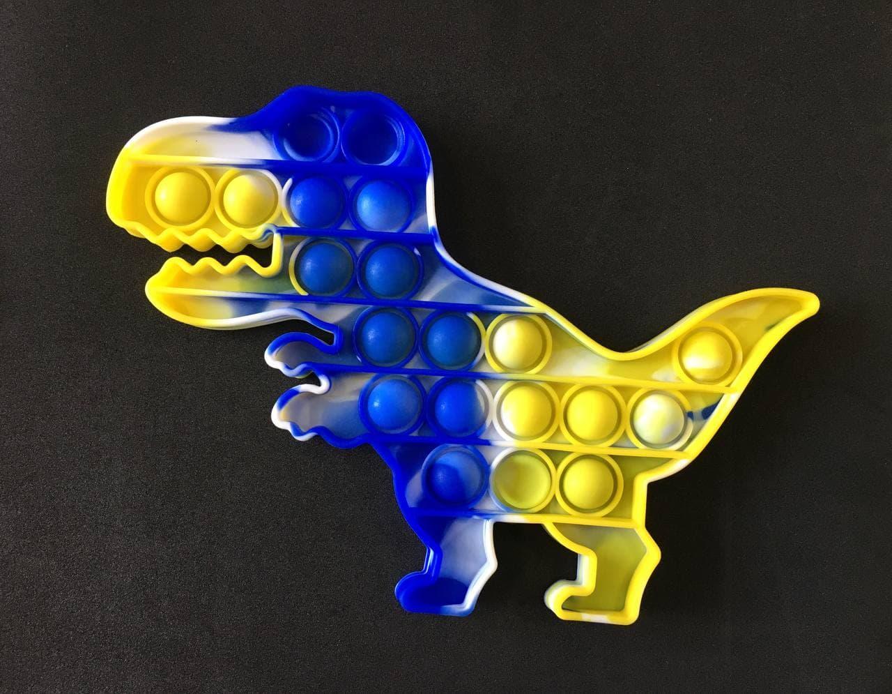 Игрушка-антистресс пупирка Pop It Динозавр Сине-желтый (500139ER)