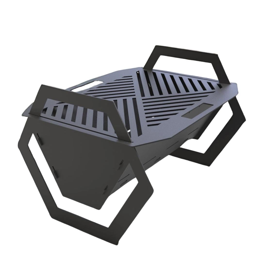Мангал-гриль Carino Hex разборный без покрытия металл 3 мм с грилем 532х416х360 мм
