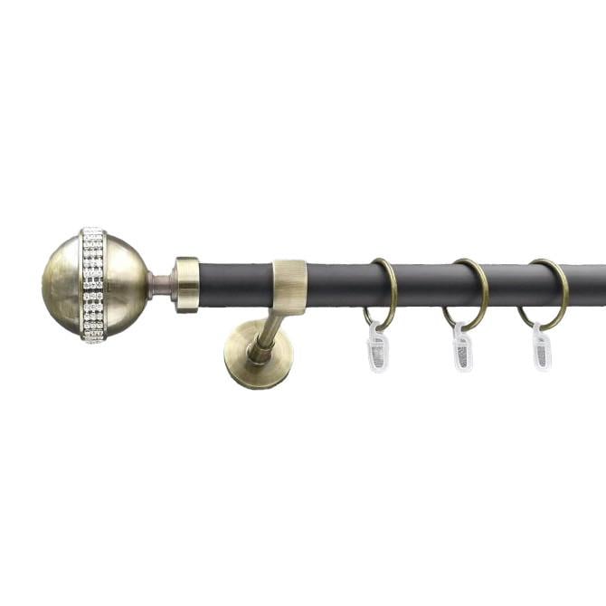 Карниз для штор Orvit Авея однорядный 25 мм 240 см Черный/Антик (000-7397)