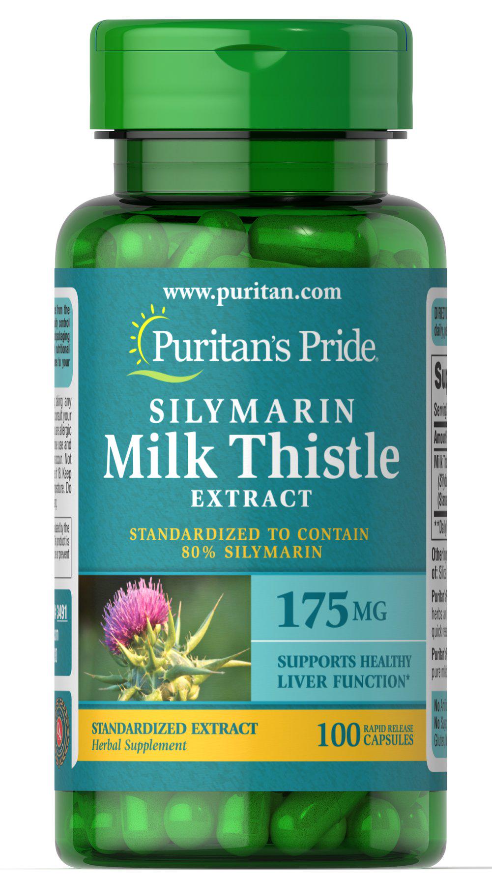 Розторопша Puritan's Pride Milk Thistle Standardized 175 мг 100 Caps