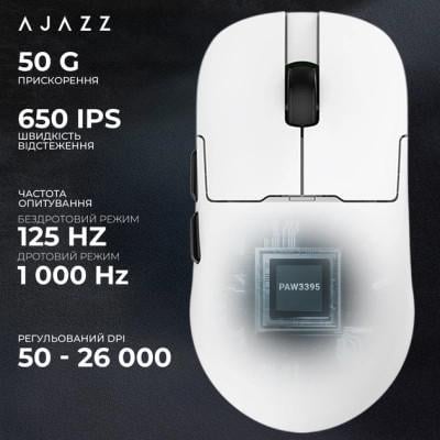 Компьютерная мышка Ajazz AJ159PRO Bluetooth/USB Charging Dock White (AJ159-PRO-W) - фото 5