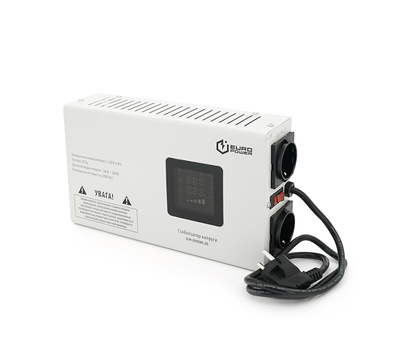 Стабилизатор напряжения релейный Europower SLIM-2000SBR LED 2000VA 1400W (10570)