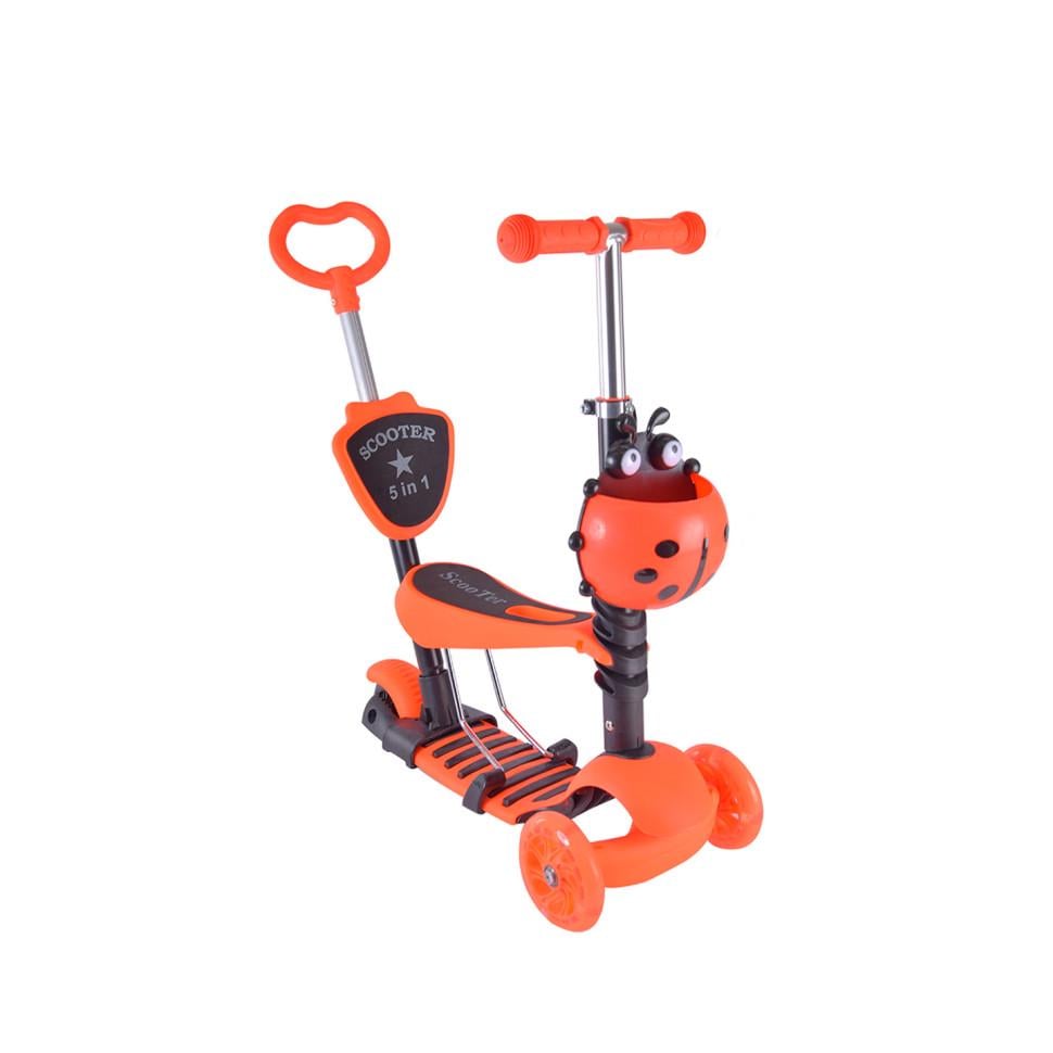 Детский самокат Bambi SC20139 PU колеса с родительской ручкой со светом Оранжевый Детский самокат Bambi SC20139 PU колеса с родительской ручкой со светом Оранжевый