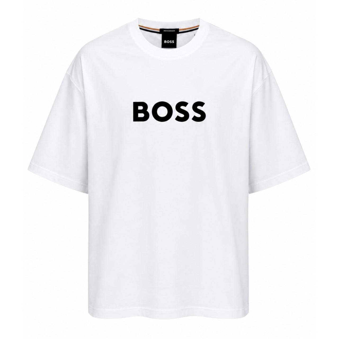 Футболка мужская BOSS Oversize с большим логотипом Premium Casual Белый Футболка мужская BOSS Oversize с большим логотипом Premium Casual Белый