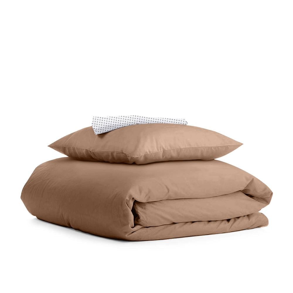 Комплект подросткового постельного белья Cosas Ranfors Brown Dots Grey 160х220 см (4822052031520)