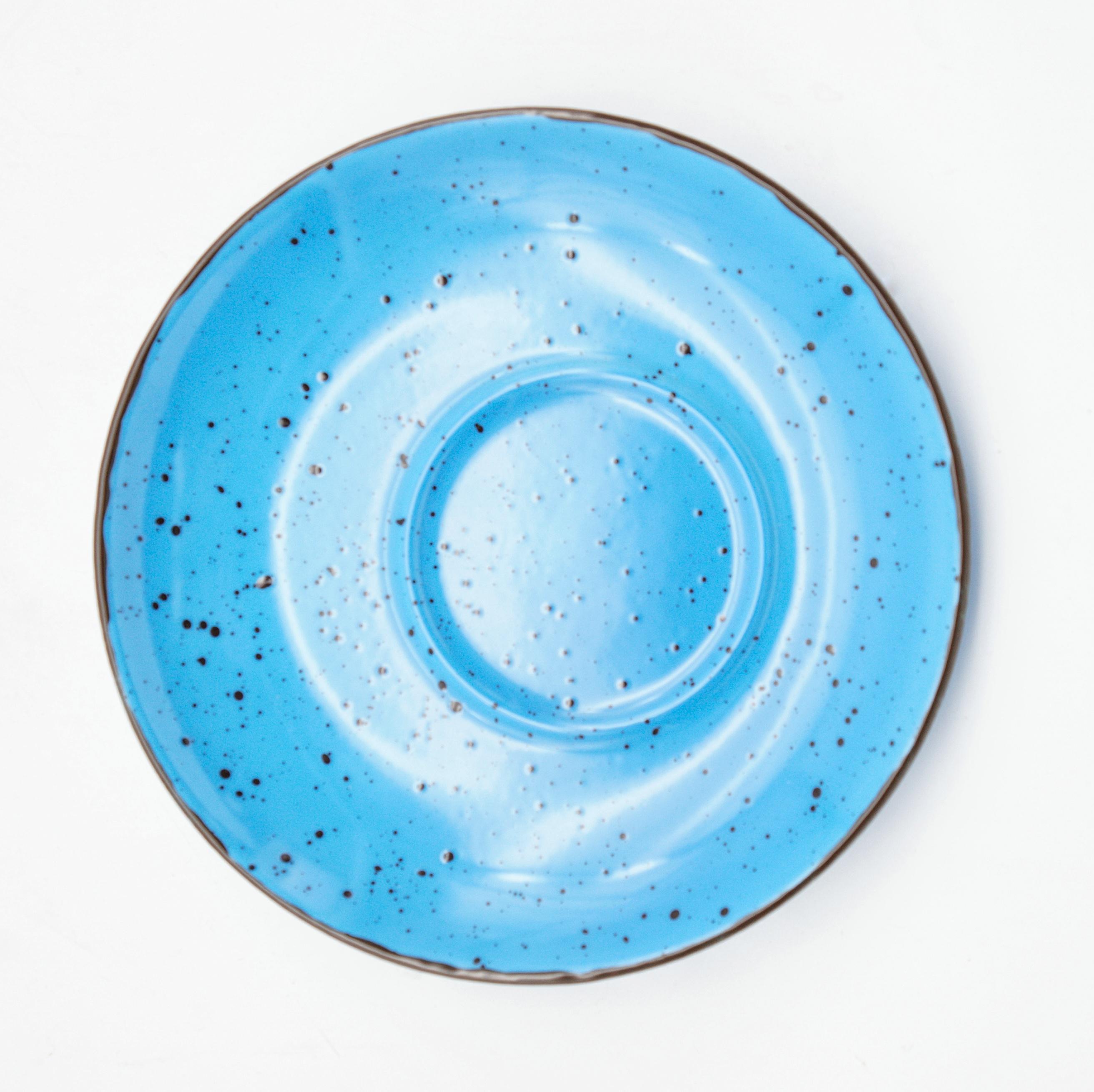 Блюдце INKER 16 см Iris dots blue - фото 1