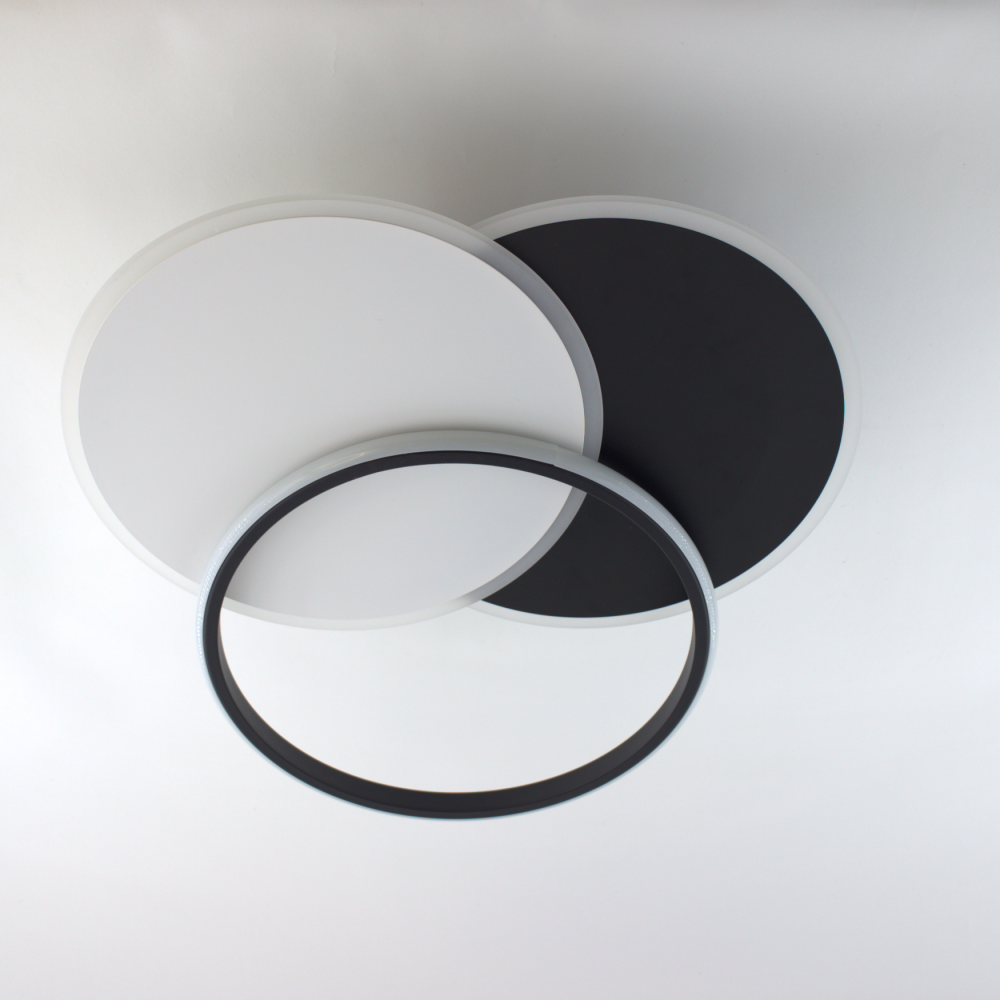 Люстра ESLLSE VEGA TRIPLE 3R с пультом 70 Вт 490х490х60 мм Черно-белый (2608902708) - фото 4