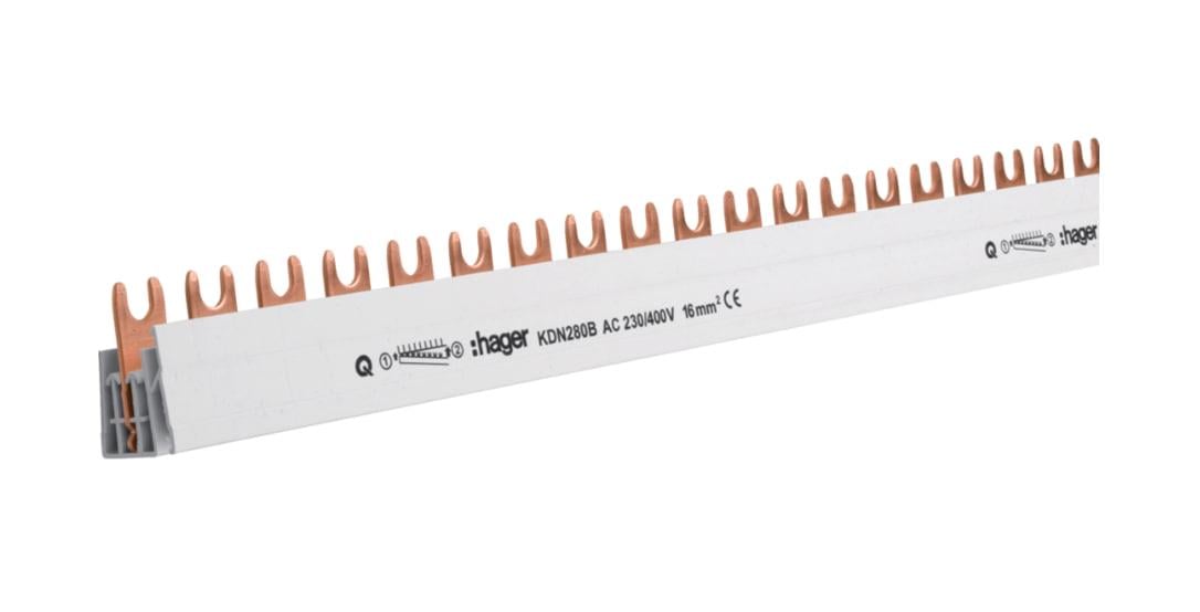 Шина Hager KDN280B фазная 2P 16 кв. мм 57M (000144905)