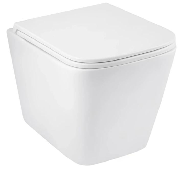 Унитаз подвесной безободковый Kroner Eifel WHI493436 RIMLESS с сиденьем Slim Duroplast/Soft-close/Quick relase (KE493436WHIR)