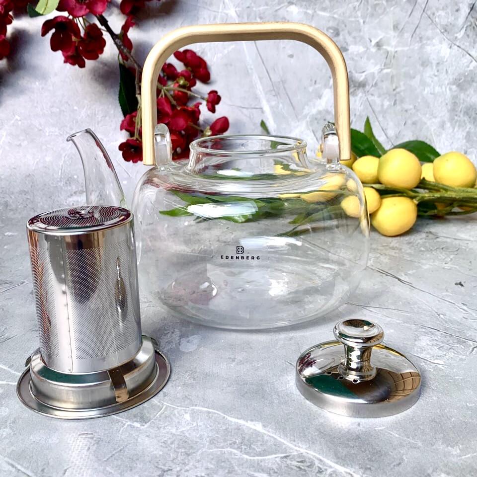 Заварювальний чайник Edenberg EB-19053 сито із нержавійки/дерев'яна ручка 1500 мл (2530557538) - фото 2 Заварювальний чайник Edenberg EB-19053 сито із нержавійки/дерев'яна ручка 1500 мл (2530557538) - фото 2