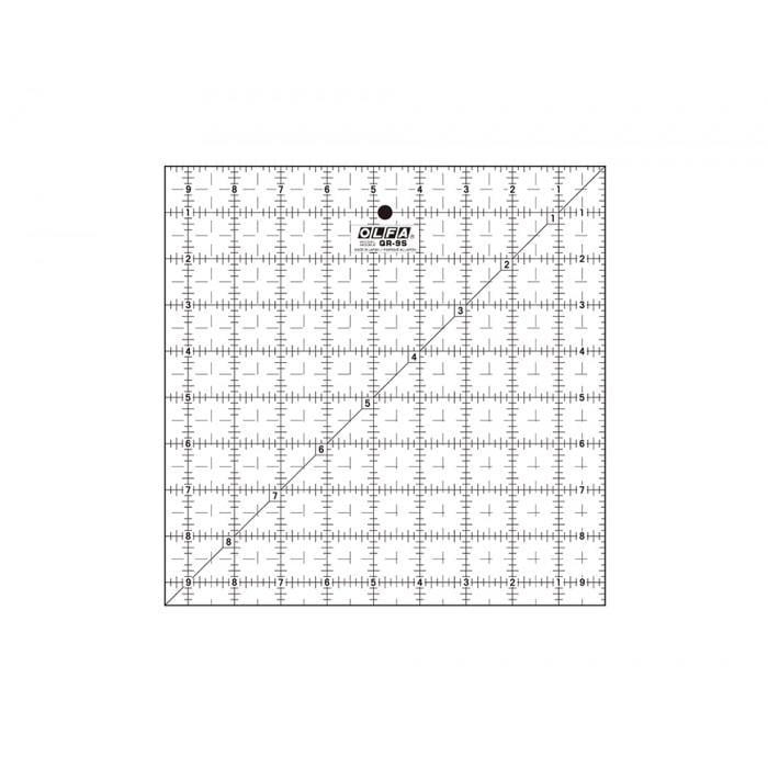 Линейка-шаблон Olfa QR-9S акриловая прозрачная 9,5"x9,5" 241х241х3 мм нескользящая матовая поверхность 950544 (11718)