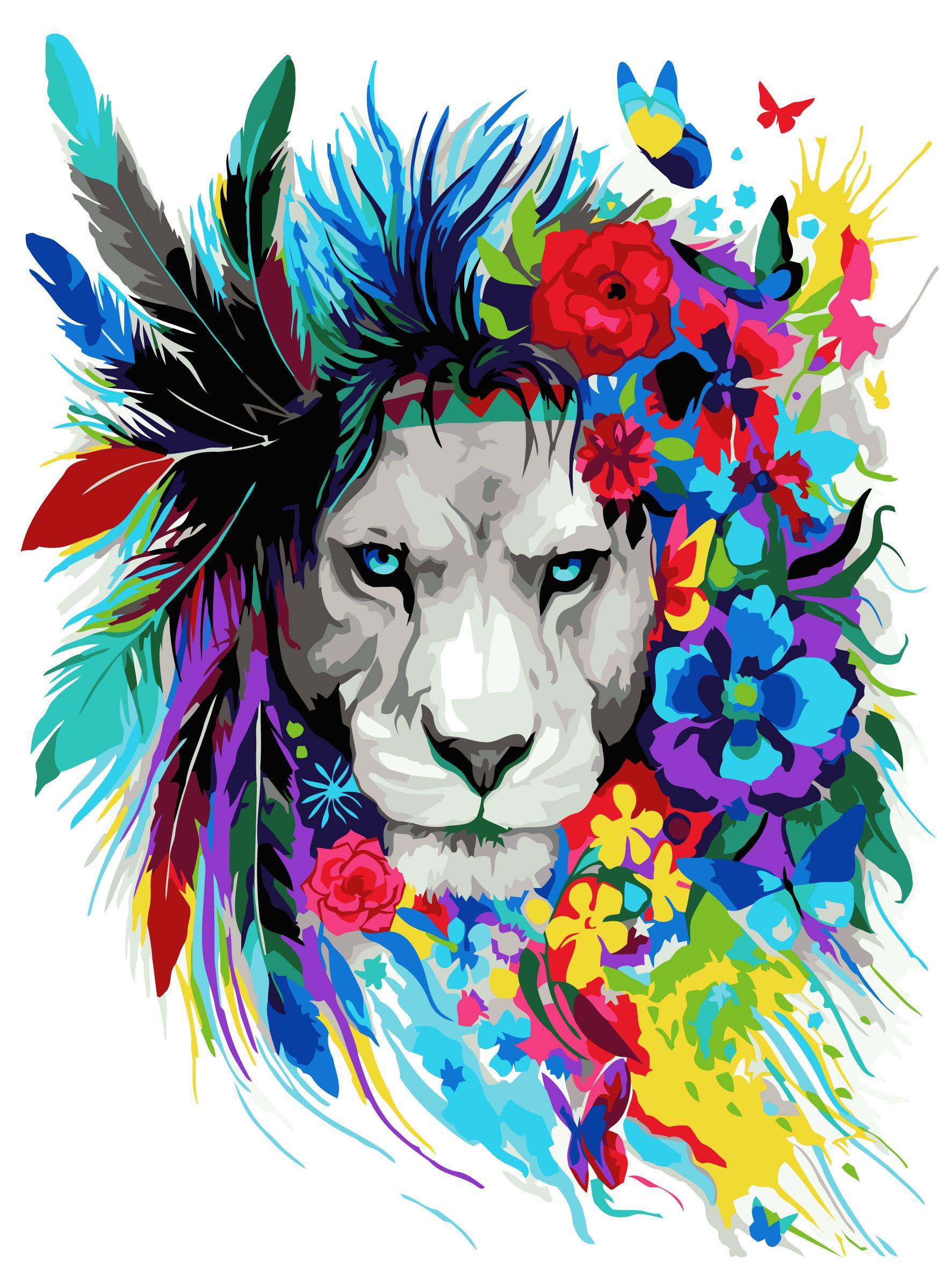 Картина по номерам Идейка "Волшебный лев" 40х50 см (KH2483)