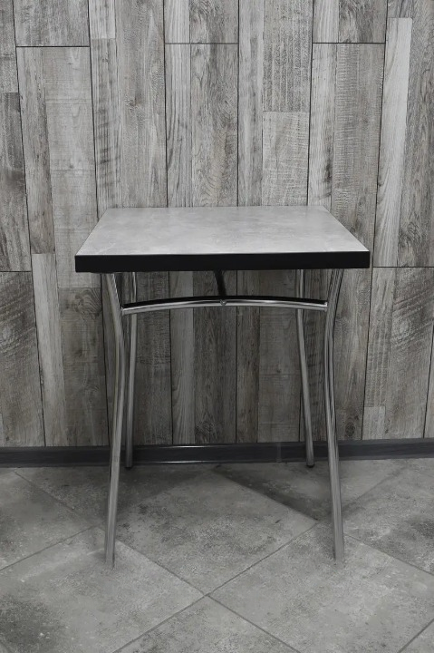 Обідній стіл 60х80х75 см Темний Бетон/Хром (28374303)