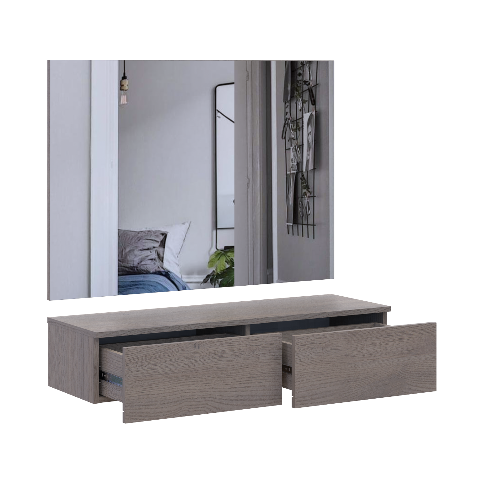 Тумба та дзеркало Doros Левія 100х32х100 см Канноло (42005238) - фото 4 Тумба та дзеркало Doros Левія 100х32х100 см Канноло (42005238) - фото 4