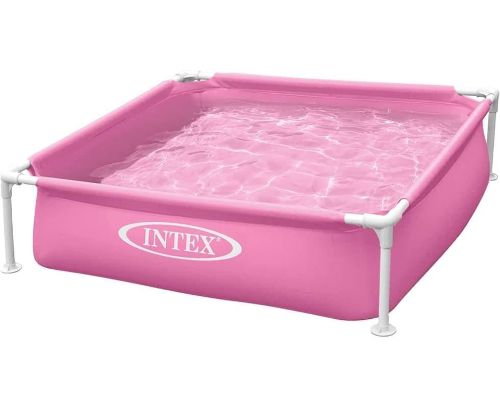Бассейн каркасный Intex 57172 PN квадратный 122x122x30 см 337 л от 3 лет Розовый (14951269)