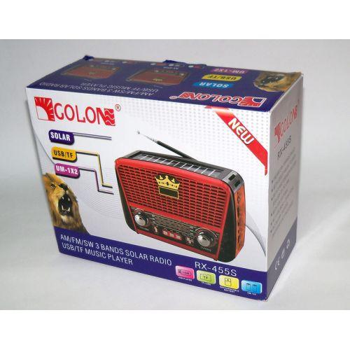 Колонка портативна MP3 USB Golon RX-455S Solar Black/Red (503866) - фото 4