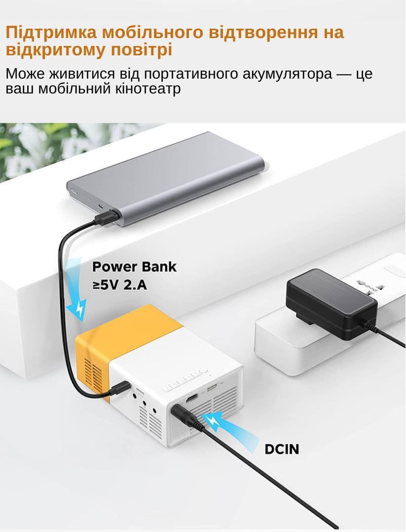 Проектор XON E-Tech SmartView CY200 320x240P 600Lm Білий (XVAA0302BW 1691) - фото 13 Проектор XON E-Tech SmartView CY200 320x240P 600Lm Білий (XVAA0302BW 1691) - фото 13