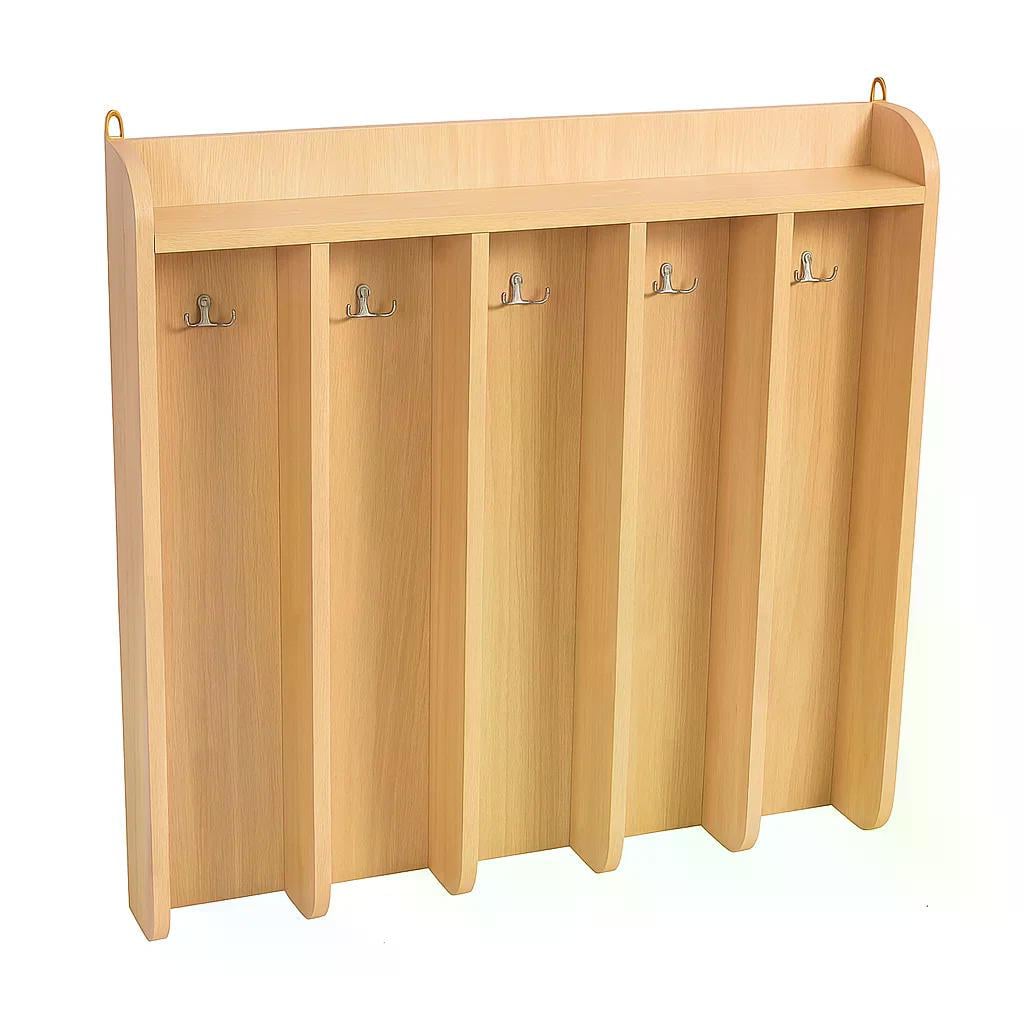 Вешалка для полотенец на 5 крючков ЛДСП хромированные крючки Бук Вешалка для полотенец на 5 крючков ЛДСП хромированные крючки Бук