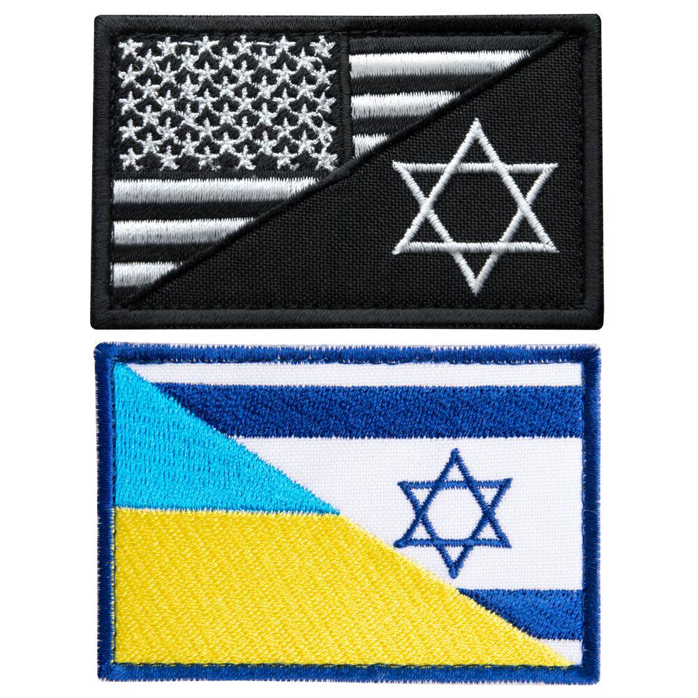 Набір шевронів на липучці Прапор України/Ізраїля та США 2 шт. (24067)