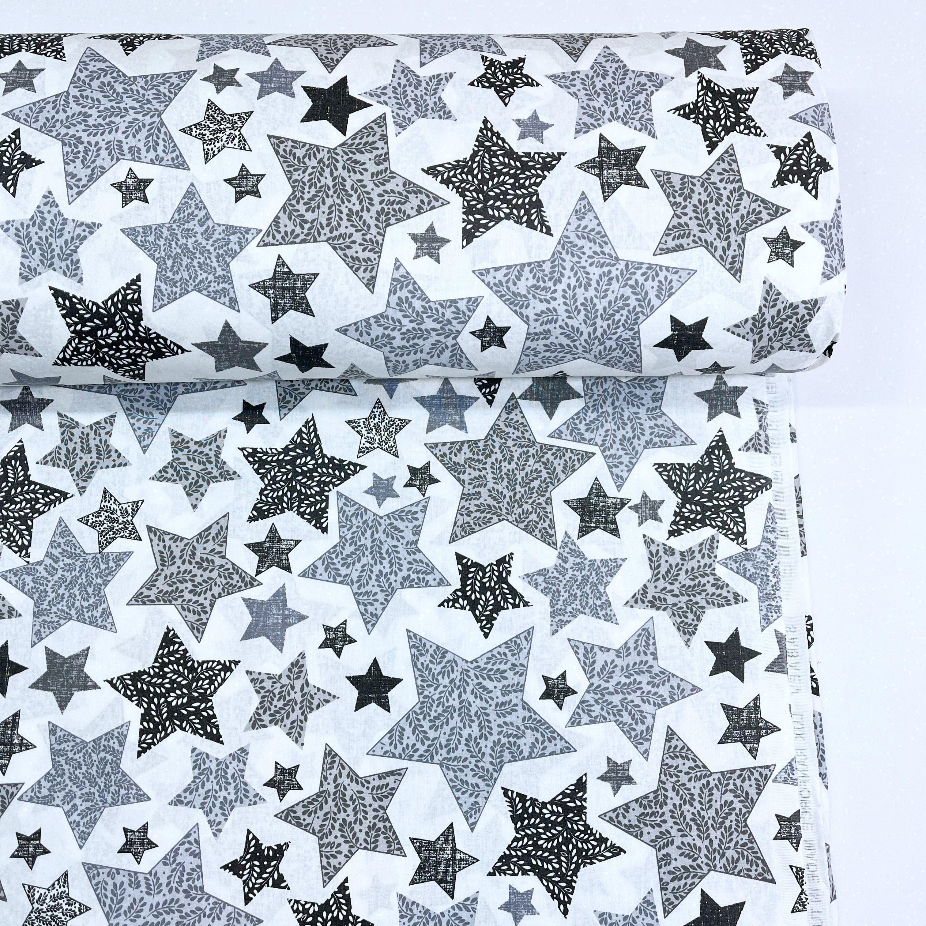 Ткань для постельного белья ранфорс звезды 240 см Серый (6/23792/22 00813)