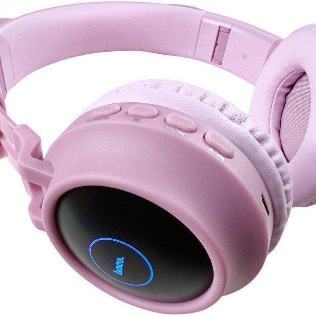 Навушники дитячі Hoco 27-BL5 Cat Bluetooth з підсвічуванням та MicroSD Рожевий (ff853c2a) - фото 7