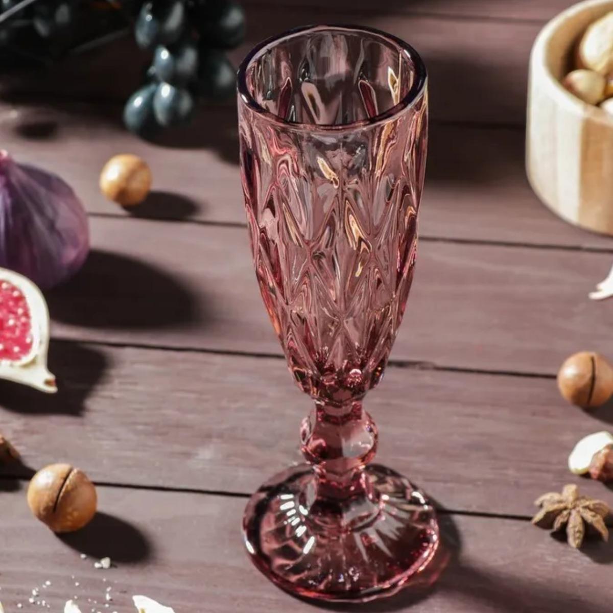 Набір келихів для шампанського A-Plus 150 мл 6 шт. Purple Red (9008/2805 DL) - фото 3 Набір келихів для шампанського A-Plus 150 мл 6 шт. Purple Red (9008/2805 DL) - фото 3