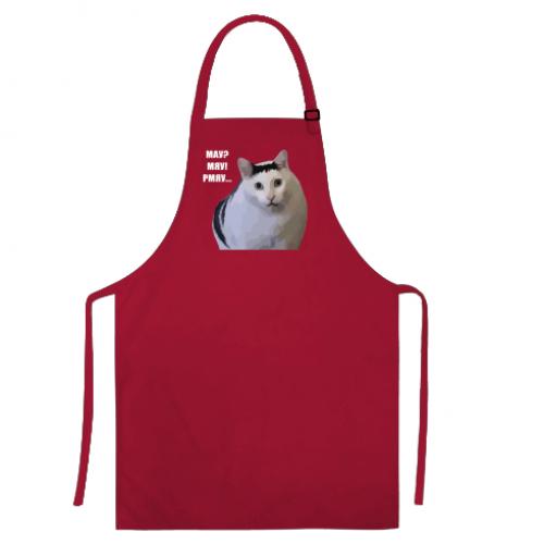 Фартук Мемный кот Красный (15045757-3-189471) - фото 1