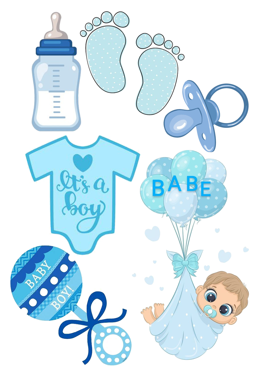 Картинка на торт вафельна It's a boy (14384)