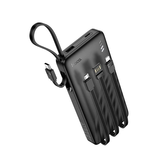 Повербанк Hoco J146 10000 mAh з кабелями USB/Micro/Type-C/Lightning 22,5W Чорний (J146) - фото 3
