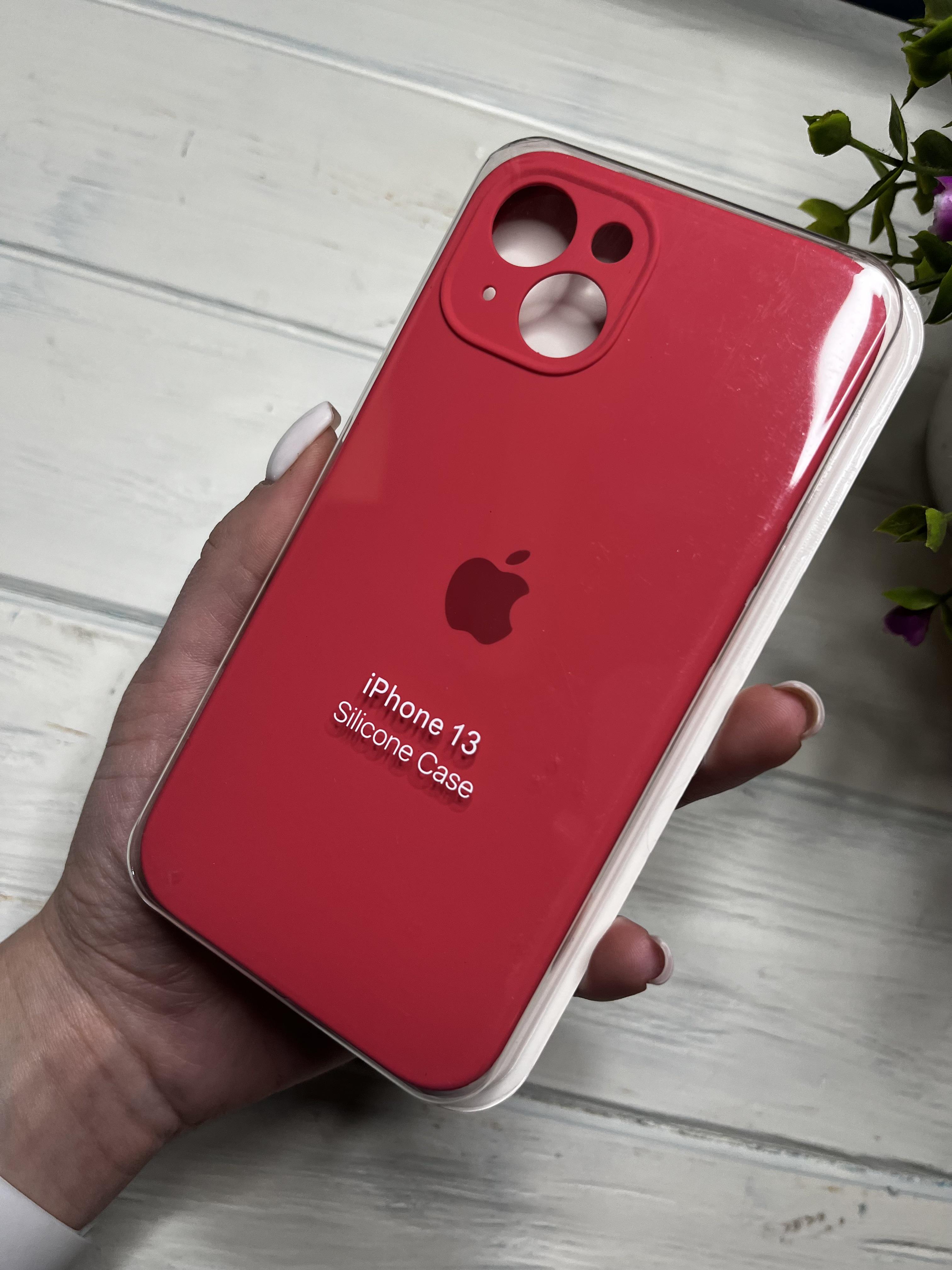 Чехол накладка на iPhone (Айфон) 13 закрытый низ и закрытая камера silicone case full camera Apple