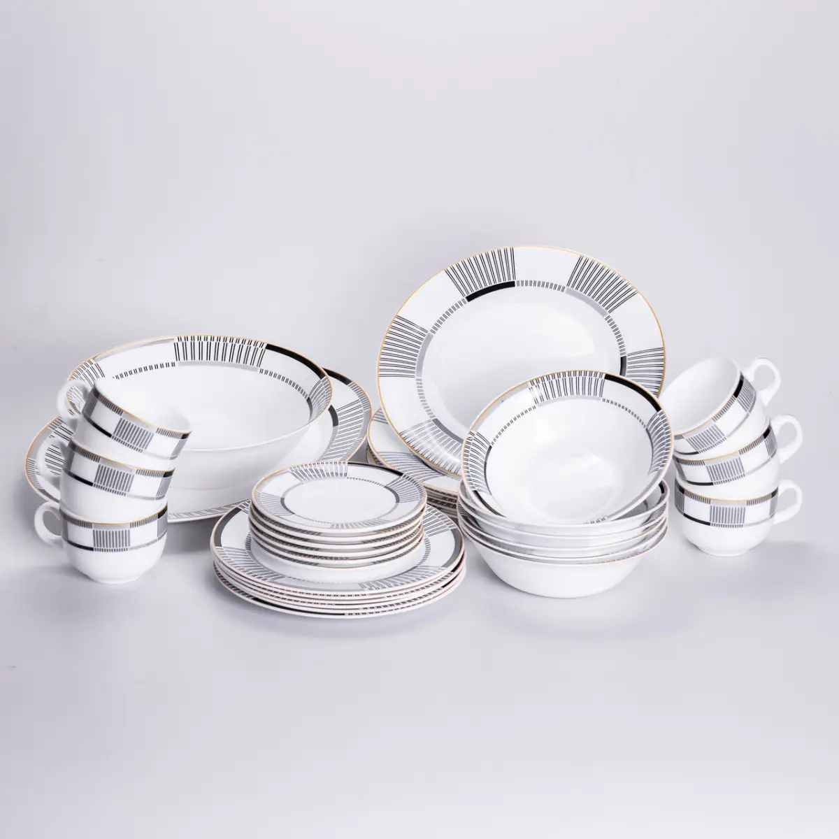 Столовий сервіз з порцеляни Geometry на 6 осіб 32 пр. (HP-HK-6)